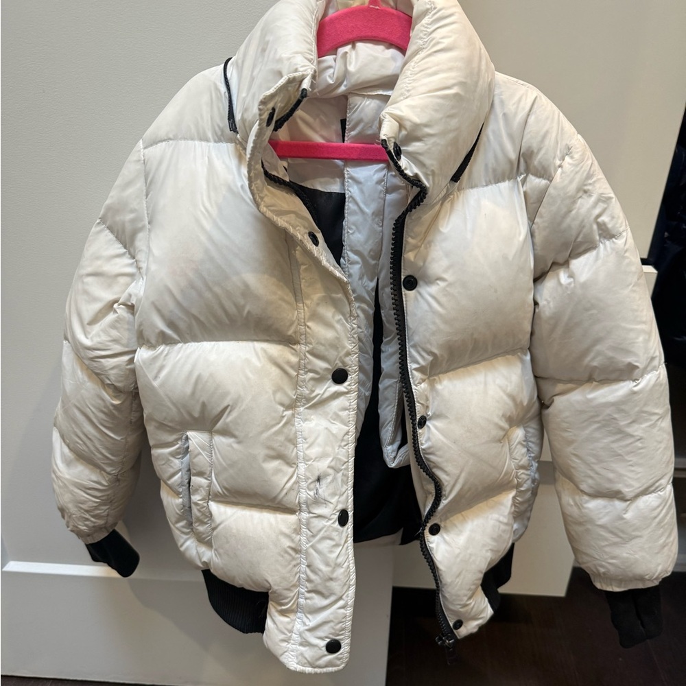 Kids White Puff Jacket - Insulated Winter Coat